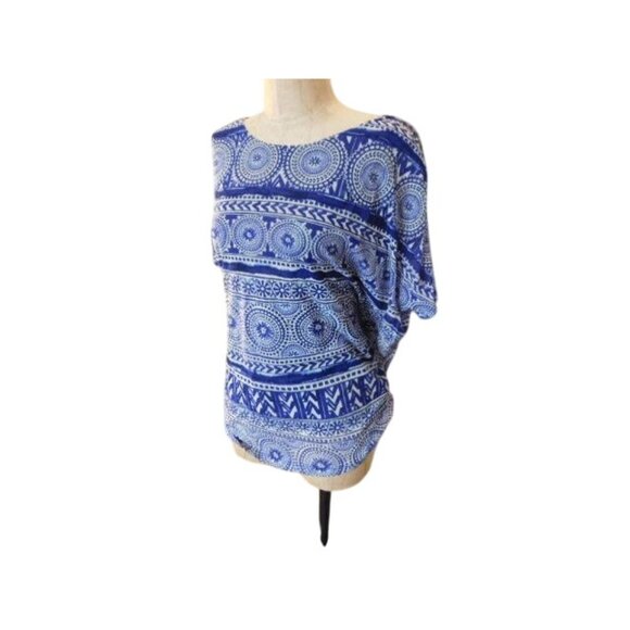 Chico's Size XL (3) Boho Mock Double Cold Shoulder Top Blouse - Picture 2 of 2